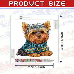 Peintures diamantées de forme irrégulière 5D, 30x30cm, sans cadre, <span class=keywords><strong>motif</strong></span> de chien en peluche, décoration murale moderne, 1 pièce - Product Image 2