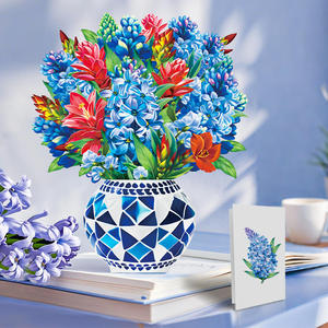 Vase Mosaïque 3D Personnalisé de Luxe en Carton Recyclable Écologique avec Fleurs de Jacinthe, <span class=keywords><strong>Carte</strong></span> de Vœux Artisanale Réaliste en Papier pour la Fête des Mères - Product Image 5