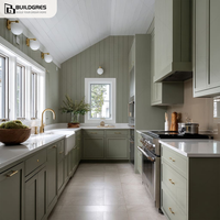 Cuisine modulaire sur mesure, design moderne et contemporain, aménagement en U, tiroirs à fermeture amortie, construction ignifuge, MDF robuste