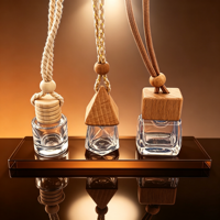 Vente en gros de flacons diffuseurs de parfum en verre transparent écologiques avec bouchon en bois, logo personnalisé, 5 ml, 8 ml, 10 ml