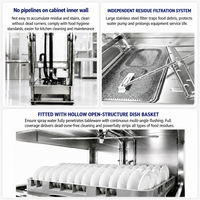 Electrodoméstico de Cocina Inteligente, Lavavajillas Tipo Campana, Control por Microcomputadora, 3 Programas de Lavado, Lavavajillas de Acero Inoxidable, Cocina de Hotel