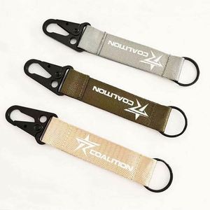 Llavero de nailon personalizado, soporte de tela para llaves, accesorios para llaves de coche y exteriores con parche de goma, cordón de muñeca, cadena para llaves - Product Image 2