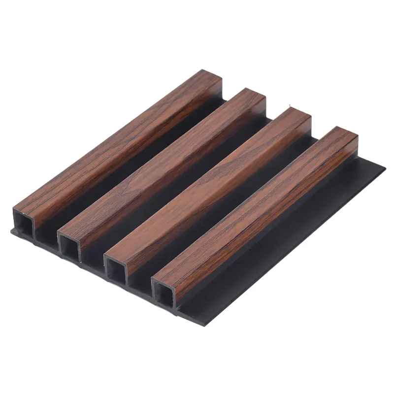 Interior Plastic Wooden Composite Covering Board Wainscoting Vinyl Timber Decorativo 3D Fluted Cladding PVC WPC Wall Panel