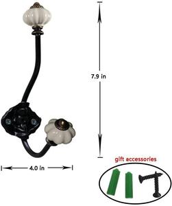 Ganci di ceramica di Ceramica del Ferro <span class=keywords><strong>Zucca</strong></span> Ganci Da Parete Ganci per Dei Monili Cappotto di Cappello Sciarpa Della Decorazione Della Casa-2 Pack (Luce grigio) - Product Image 3