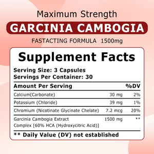 Vente directe d'usine : Capsules de Garcinia Cambogia de qualité alimentaire avec extrait de Garcinia Cambogia enrichi en chrome pour soutenir une alimentation saine - Product Image 4