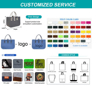 Borsa Tote Multicolore con Design a Punta, Fornitura Diretta dalla Fabbrica, Borse Regalo per lo Shopping, Borsa in Feltro da Donna - Product Image 5