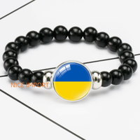 Bracelet perlé élastique noir drapeau des Émirats arabes unis, accessoire patriotique tendance pour hommes et femmes, best-seller