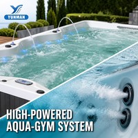 YUNMAN Spa de nage extérieur de luxe moderne avec système de contrôle Balboa, piscine à contre-courant et hydromassage pour maison, hôtel et villa