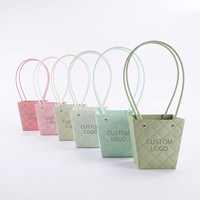 Sacs en papier kraft colorés imperméables style macaron à pois YZ, sacs pour arrangements floraux, sacs texturés pour cours de fleuristerie
