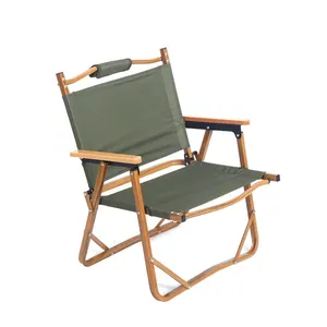 Vente chaude Nouveau design Léger Portable extérieur jardin grain de bois Aviation matériau en aluminium faire des chaises de camping pliantes