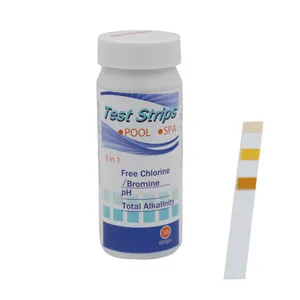50 strips/bottle 3 in 1 swimming pool hot spring water test paper PH chlor-alkalinity bromine hardness test