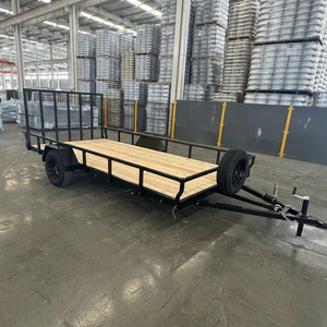 Flatbed Cargo <b>Trailer</b> With Wooden Deck And Metal Frame 1001-2000 Kg Payload Capacity Utility Transport <b>Trailer</b> - Product Image 1