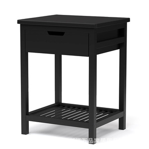 <b>Modern</b> Bedside Table With Drawers And Open <b>Shelves</b> For Bedroom And Living Room Storage Furniture - Product Image 4