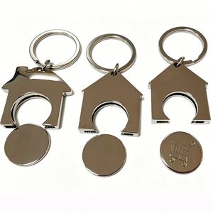 Custom Zinc Alloy Round Epoxy Branded Trolley Coin Keyring Set With Token - Product Image 4