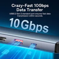 Hub USB C 10 Gbps 4K 60Hz Type C vers HDMI RJ45 Ethernet PD 100W pour MacBook iPad Sumsang PC Tablette Téléphone USB Gen 2 Hub