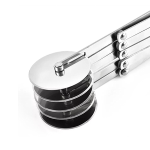 Coupe-pizza à double roue réglable en acier inoxydable de haute qualité, pratique et tranchant - Product Image 5
