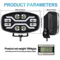 Projecteur automobile ovale haute puissance 9 pouces, faisceau combiné, 4x4, tout-terrain, camion, lampe de position blanche ambre, lampe de travail LED, phare LED, 80W