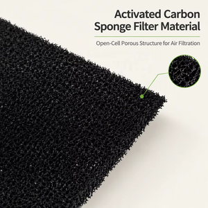 Tapis filtrant rond en éponge de charbon actif, <span class=keywords><strong>mousse</strong></span> de <span class=keywords><strong>polyuréthane</strong></span> imprégnée de carbone pour filtre à air, purificateur d'air, taille personnalisée, OEM - Product Image 4