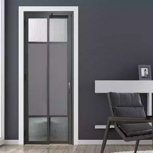 Porte PD de conception moderne pour l'intérieur, cadre en alliage d'aluminium bon marché, <span class=keywords><strong>verre</strong></span> trempé pour le salon, surface finie pour - Product Image 1