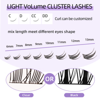 Facile à porter Aucune colle nécessaire Appuyez sur la grappe de cils Privé Pré Bond Extension de cils Diy Cluster Lashes