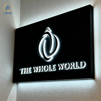 Enseigne rétroéclairée en acrylique plaqué or 3D en acier inoxydable pour voiture, magasin, bureau - Signalétique murale LED personnalisable (étanche IP65)