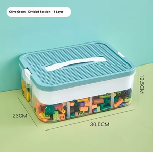 Boîte de <span class=keywords><strong>rangement</strong></span> de jouets en plastique PP carré transparent et en aluminium, design moderne, écologique, capacité de 1 à 3L pour le <span class=keywords><strong>tri</strong></span> des blocs de construction - Product Image 2