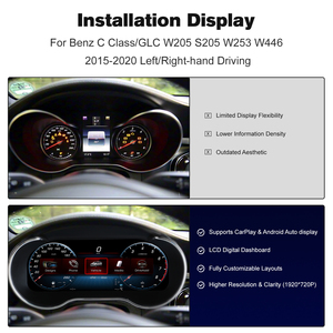 Nuovo Cruscotto Digitale da 12,3 Pollici per Mercedes Classe C/GLC/W205 2015-2019, Tachimetro, Quadro Strumenti, Display LCD HD, Aggiornamento - Product Image 2