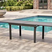 Usine de tables extensibles professionnelles Jinhua, tables à manger d'extérieur, table en verre extensible pour jardin/cour/salle à manger/villa