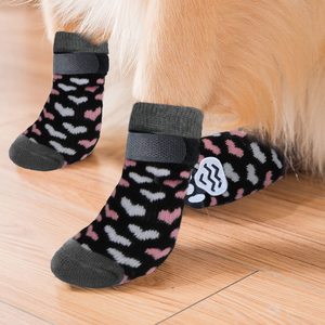 Grandes chaussettes rayées pour chiens et chats Style sportif mignon Motif animal Chaud Respirant Coton Imperméable <span class=keywords><strong>Sangle</strong></span> antidérapante Nouveau - Product Image 3