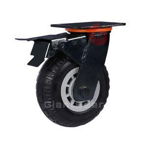 100 मिमी 125 मिमी 150 मिमी 200 मिमी हैवी ड्यूटी ब्लैक रबर स्विवेल प्लेट ब्रेक कैस्टर कैस्टर व्हील - Product Image 1