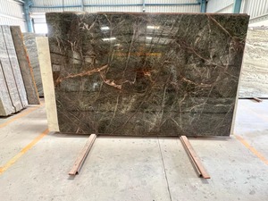 Lujosa superficie pulida de losa de mármol de la selva tropical verde para aplicaciones de pared y suelo Losas de piedra de mármol del proveedor indio - Product Image 4