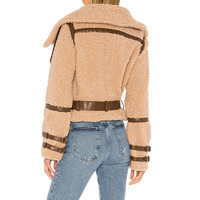 Blouson aviateur en laine d'agneau pour femme, logo personnalisé, manteaux de mode grande taille pour femmes, manteau d'hiver en fausse fourrure, manteau pour femmes, 2022