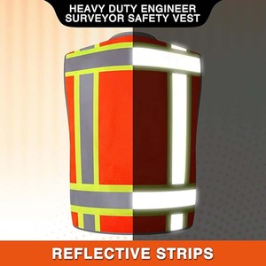 Chaleco de Seguridad de Alta Visibilidad Personalizado al por Mayor, Resistente, con Bolsillos, ANSI Clase 2, Reflectante, para Topógrafo, <span class=keywords><strong>Trabajo</strong></span> de Construcción - Product Image 2
