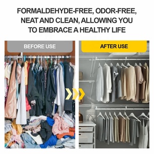 מפעל לא פורמלדהיד ארון ארון בגדים בסגנון נאדי ארון בגדים תיל מתכת מדפים ארון ארון המשרתת - Product Image 3