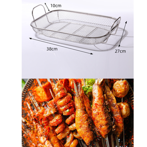 Cestello per Griglia BBQ in Acciaio Inox, Rete Quadrata per Verdure, Teglia per Arrostire con Due Manici - Product Image 5