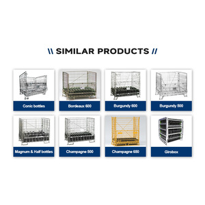Cages de stockage en treillis métallique rigide en acier, pliables et empilables, revêtement poudré haute résistance, capacité 1000 kg - Product Image 3