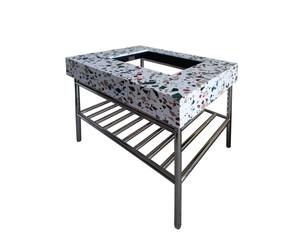 定制现代浴室柜梳妆台双水槽盥洗室柜实木酒店浴室柜 - Product Image 5