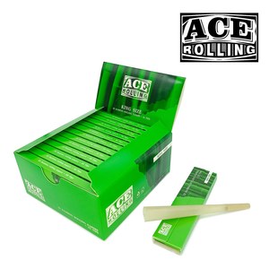 Papiers à rouler en bambou ACE King Size en gros avec filtres, 32 carnets de papier et emballage de boîte de vente au détail avec logo personnalisé - Product Image 4
