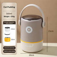 Nouvelle boîte à lunch isotherme à double couche empilable pour enfants, en acier inoxydable, avec poignée, 820 ml
