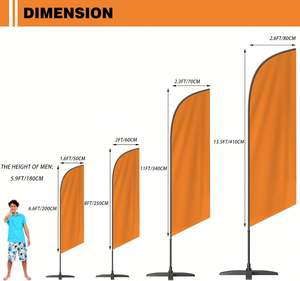 Kit de poteaux pour drapeaux publicitaires personnalisés, avec logo et texte sur mesure, en polyester double face, pour extérieur - Product Image 3