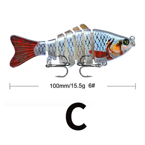 Señuelo de Pesca Segmentado de Hundimiento Lento Multiarticulado para Lubina, Señuelo de Pesca para Agua Dulce y Salada, Kit de Señuelos de Pesca - Product Image 6