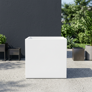 Ensemble de 4 pots cubes en béton fibré pour projets extérieurs dans les restaurants ou la conception paysagère des hôtels - Product Image 2