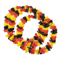 3er-Pack Plastik-Blumenleisten Extra Lange Große Hawaiianische Halsketten Schwarz Rot Gold Neujahrsdekoration