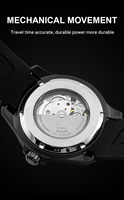Nouvelle montre automatique mécanique pour homme en acier inoxydable de luxe personnalisée, étanche à 200 m, avec bracelet en silicone