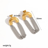 Boucles d'oreilles à pampilles RH pour femme, design de niche, plaqué or 18 carats PVD, acier inoxydable inaltérable, bijoux de mode personnalisables, vente chaude