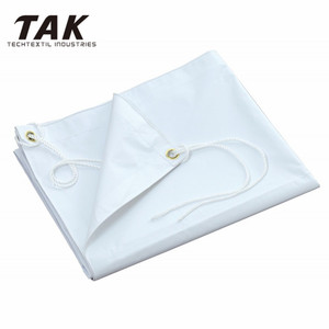 Bâche de camion personnalisée imperméable et ignifuge, en PVC solide blanc, rouleau de bâche <span class=keywords><strong>avec</strong></span> œillets - Product Image 4