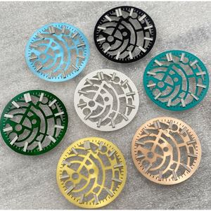 Pièces de montre à cadran creux lumineux vert de 28,5 mm, pièces de rechange modifiées compatibles avec le mouvement mécanique NH70 NH72 - Product Image 2