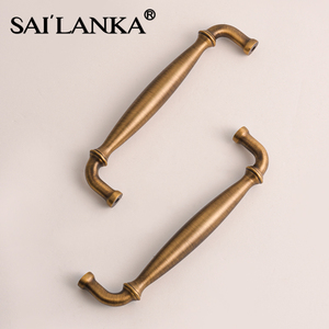 Tiradores de Latón Macizo Cepillado Estilo Clásico Europeo Antiguo para Muebles, Tiradores de Estilo Rústico para Armarios, Cómodas y Cajones - Product Image 6