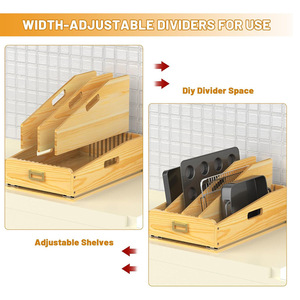 Organisateur de cuisine en bois multicouche à 4 niveaux, support de rangement pour vaisselle, ustensiles et matériel de cuisine - Product Image 5