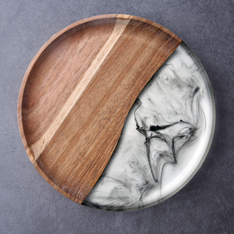 Plateau rond en bois d'acacia 171714